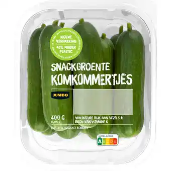 Jumbo Jumbo Snackgroente Komkommertjes 400 g aanbieding