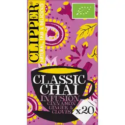 Jumbo Clipper Classic Chai Organic Infusion 20 stuks 44g aanbieding
