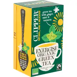 Jumbo Clipper Energise Organic Green Tea 20 Zakjes 35 g aanbieding
