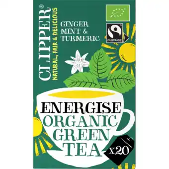 Jumbo Clipper Energise Organic Green Tea 20 Zakjes 35 g aanbieding