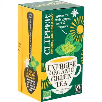 Jumbo Clipper Energise Organic Green Tea 20 Zakjes 35 g aanbieding