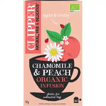 Jumbo Clipper Chamomile & Peach Organic Infusion 20 Zakjes 30 g aanbieding