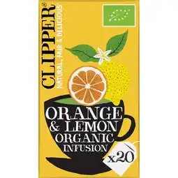 Jumbo Clipper Orange & Lemon Organic Infusion 20 Stuks 40 g aanbieding