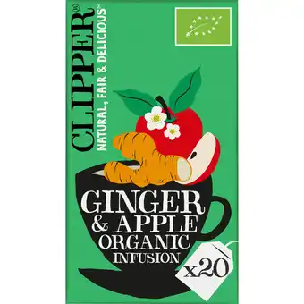 Jumbo Clipper Ginger & Apple Organic Infusion 20 Stuks 40 g aanbieding