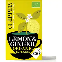 Jumbo Clipper Lemon & Ginger Organic Infusion 20 Zakjes 45 g aanbieding