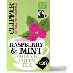 Jumbo Clipper Raspberry & Mint Organic Green Tea 20 Zakjes 35 g aanbieding