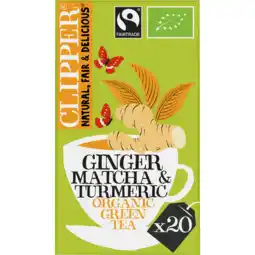 Jumbo Clipper Ginger Matcha & Turmeric Organic Green Tea 20 Zakjes 36 g aanbieding