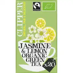 Jumbo Clipper Jasmine & Lemon Organic Green Tea 20 Stuks 34 g aanbieding