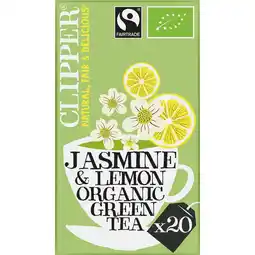 Jumbo Clipper Jasmine & Lemon Organic Green Tea 20 Stuks 34 g aanbieding
