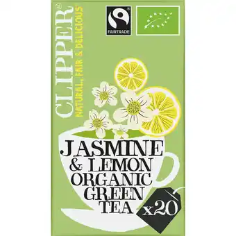 Jumbo Clipper Jasmine & Lemon Organic Green Tea 20 Stuks 34 g aanbieding