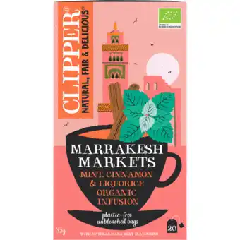 Jumbo Clipper Marrakesh Markets Mint, Cinnamon & Liquorice Organic Infusion 20 Zakjes 35 g aanbieding