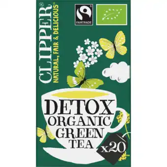 Jumbo Clipper Detox Organic Green Tea 20 Zakjes 40 g aanbieding