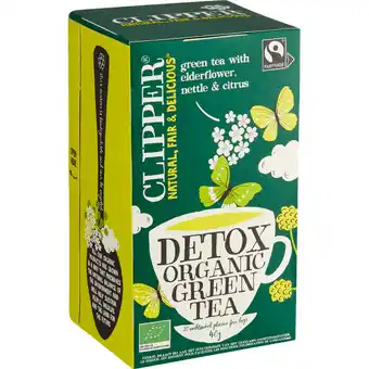 Jumbo Clipper Detox Organic Green Tea 20 Zakjes 40 g aanbieding