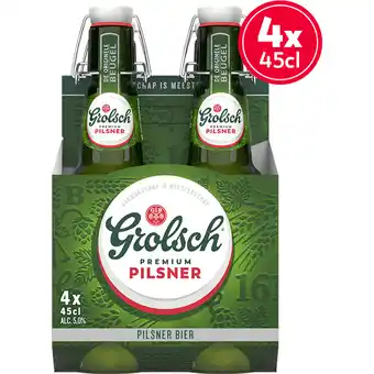 Jumbo Grolsch Premium Pilsner Beugelflessen 4 x 450ml aanbieding