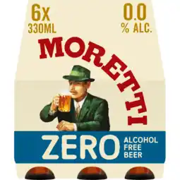 Jumbo Birra Moretti Zero 0.0 Bier Fles 6 x 300ml aanbieding