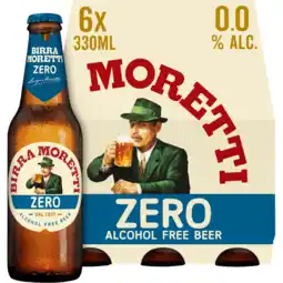 Jumbo Birra Moretti Zero 0.0 Bier Fles 6 x 300ml aanbieding