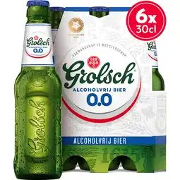 Jumbo Grolsch Alcoholvrij Bier 0.0 Fles 6 x 300ml aanbieding