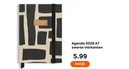 The Read Shop Agenda 2026 A7 zwarte vierkanten aanbieding