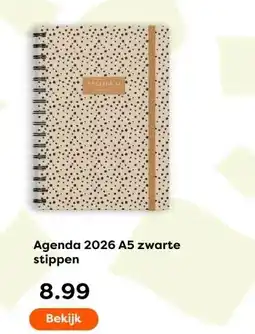 The Read Shop Agenda 2026 A5 zwarte stippen aanbieding