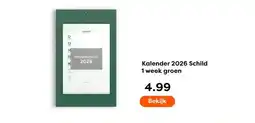 The Read Shop Kalender 2026 Schild 1 week groen aanbieding