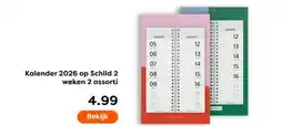 The Read Shop Kalender 2026 op Schild 2 weken 2 assorti aanbieding