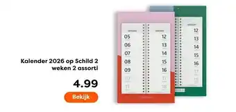 The Read Shop Kalender 2026 op Schild 2 weken 2 assorti aanbieding