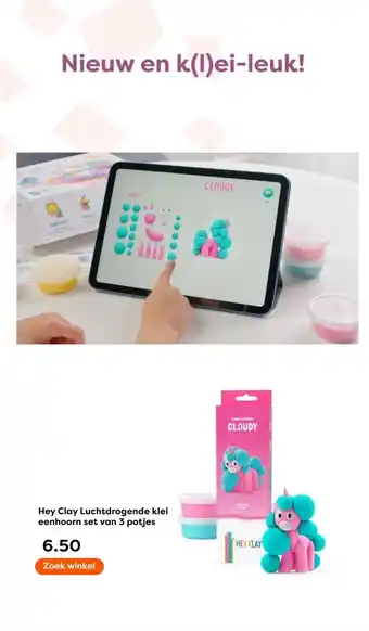 The Read Shop Hey Clay Luchtdrogende klei eenhoorn aanbieding