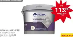 Praxis Sigma muurverf Interieur wit mat 10L aanbieding