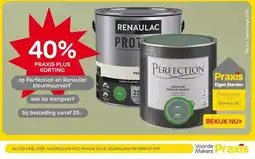 Praxis Perfection en Renaulac kleurmuurverf aanbieding