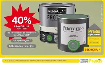 Praxis Perfection en Renaulac kleurmuurverf aanbieding