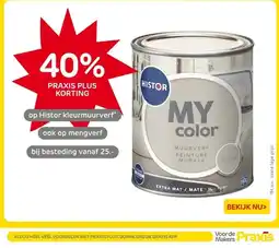 Praxis Histor kleurmuurverf aanbieding