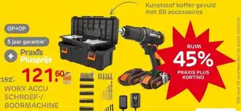 Praxis Worx Accuboormachine WX108.1 - 20V - (2x aanbieding