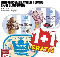 MCD Supermarkt HERTOG IJSSALON, VANILLE ROOMIJS EN/OF SLAGROOMIJS aanbieding