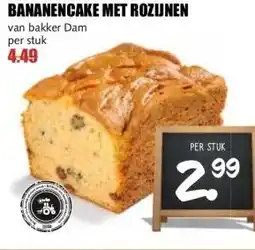 MCD Supermarkt BANANENCAKE MET ROZIJNEN aanbieding