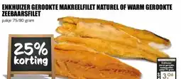 MCD Supermarkt ENKHUIZER GEROOKTE MAKREELFILET NATUREL OF WARM GEROOKTE ZEEBAARSFILET aanbieding