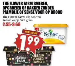 MCD Supermarkt THE FLOWER FARM SMEREN, OPGROEIEN OF BAKKEN ZONDER PALMOLIE OF SENSE VOOR OP BROOD aanbieding