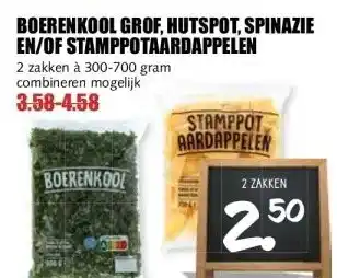 MCD Supermarkt BOERENKOOL GROF, HUTSPOT, SPINAZIE EN/OF STAMPPOTAARDAPPELEN aanbieding