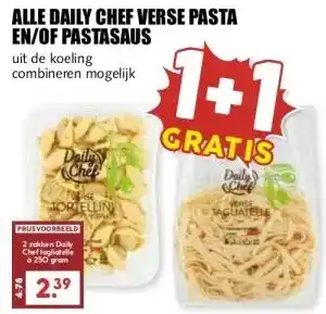 MCD Supermarkt ALLE DAILY CHEF VERSE PASTA EN/OF PASTASAUS aanbieding