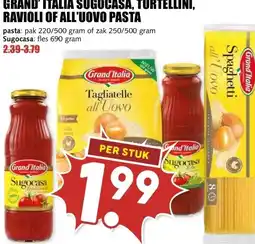 MCD Supermarkt GRAND'ITALIA SUGOCASA, TORTELLINI, RAVIOLI OF ALL'UOVO PASTA aanbieding