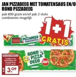 MCD Supermarkt JAN PIZZADEEG MET TOMATENSAUS EN/OF ROND PIZZADEEG aanbieding