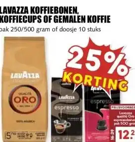 MCD Supermarkt LAVAZZA KOFFIEBONEN, KOFFIECUPS OF GEMALEN KOFFIE aanbieding