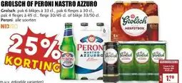 MCD Supermarkt GROLSCH OF PERONI NASTRO AZZURO aanbieding