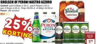 MCD Supermarkt GROLSCH OF PERONI NASTRO AZZURO aanbieding