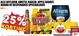 MCD Supermarkt ALLE AFFLIGEM, AMSTEL RADLER, APPLE BANDIT, BRAND OF DESPERADOS SPECIAALBIER aanbieding