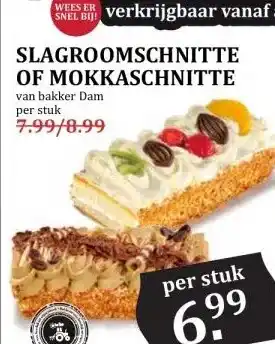 MCD Supermarkt SLAGROOMSCHNITTE OF MOKKASCHNITTE aanbieding