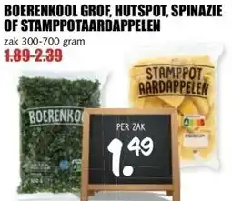 MCD Supermarkt BOERENKOOL GROF, HUTSPOT, SPINAZIE OF STAMPPOTAARDAPPELEN aanbieding