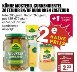 MCD Supermarkt KÜHNE MOSTERD, GURKENVIERTEL ZOETZUUR EN/OF AUGURKEN ZOETZUUR aanbieding