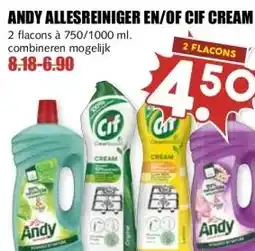 MCD Supermarkt ANDY ALLESREINIGER EN/OF CIF CREAM aanbieding