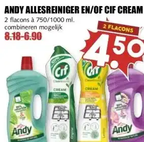 MCD Supermarkt ANDY ALLESREINIGER EN/OF CIF CREAM aanbieding