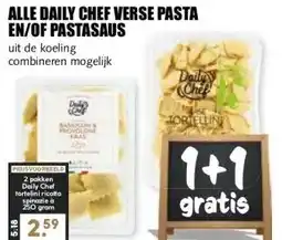 MCD Supermarkt ALLE DAILY CHEF VERSE PASTA EN/OF PASTASAUS aanbieding